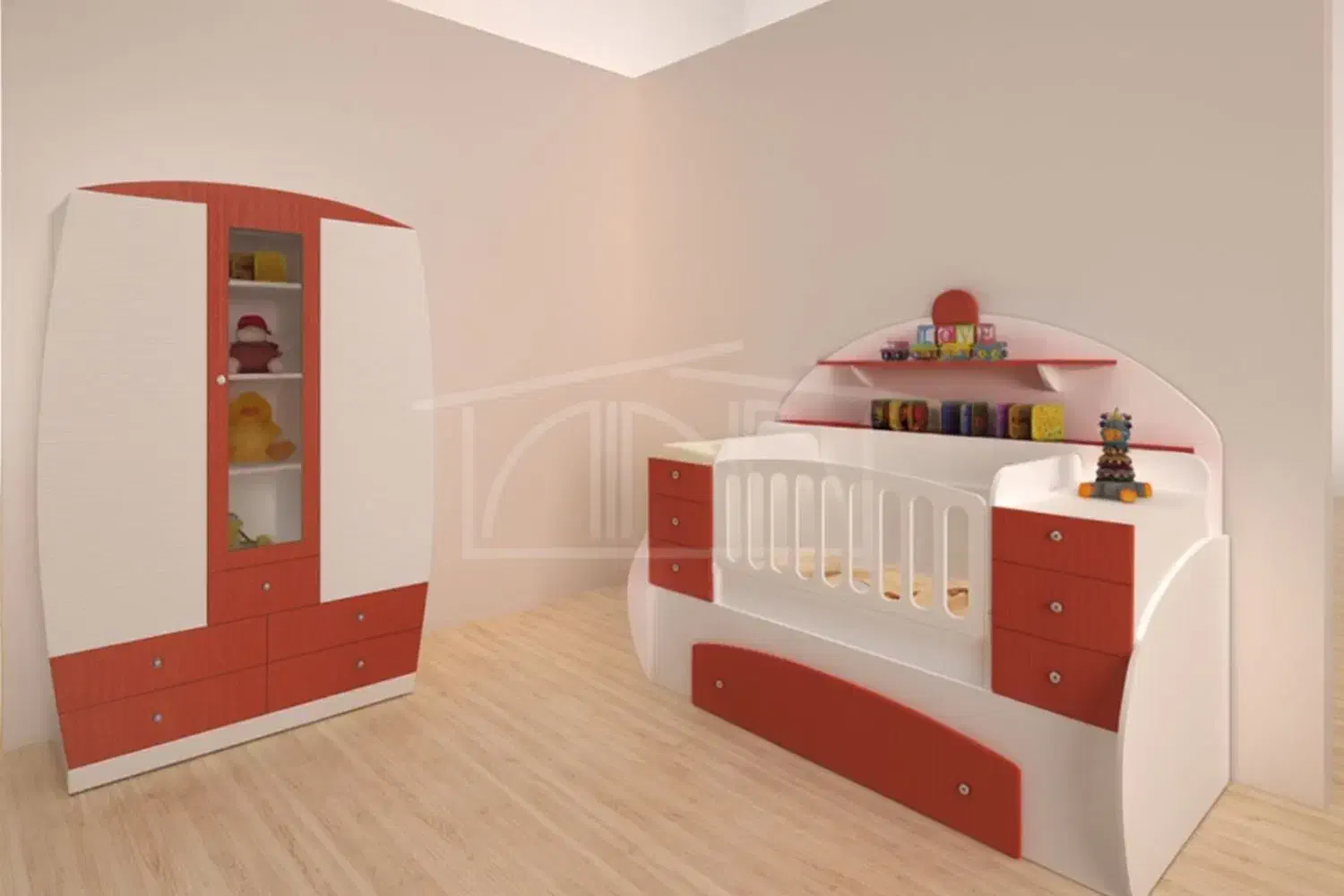 سرویس خواب نوزاد ونوجوان ۳منظوره|تخت و سرویس خواب|شاهرود, |دیوار