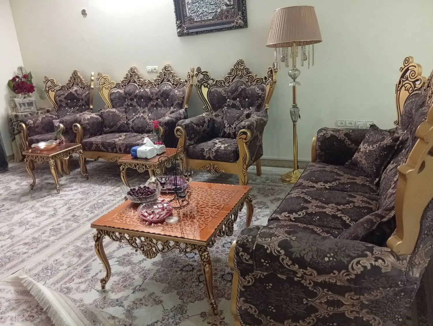 مبل ۷ نفره با میز عسلی|مبلمان خانگی و میز عسلی|باغستان, |دیوار