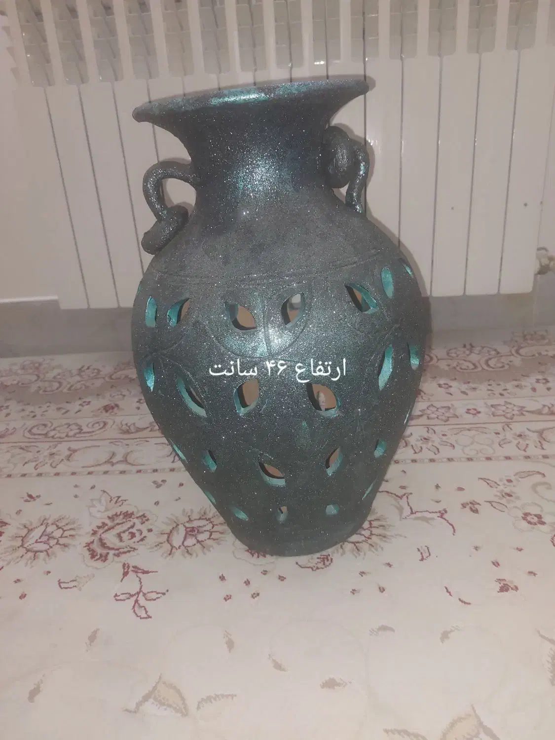 گلدان سفالی کار شده|صنایع دستی و سایر لوازم تزئینی|اصفهان, زهران|دیوار
