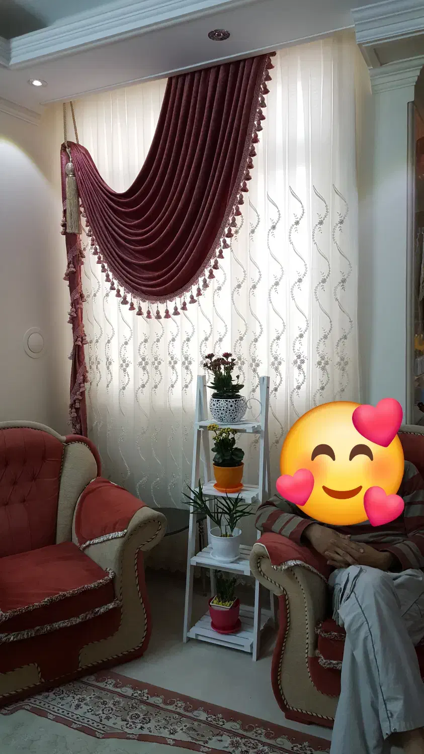 پرده حریر بهمراه والان مخمل رنگ پوست پیازی|پرده، رانر، رومیزی|تهران, صد دستگاه|دیوار