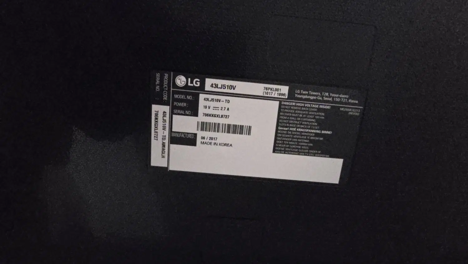تلوزیون 43 اینچ LG مدل43LJ510V رسیور دار|تلویزیون و پروژکتور|تهران, آرژانتین|دیوار