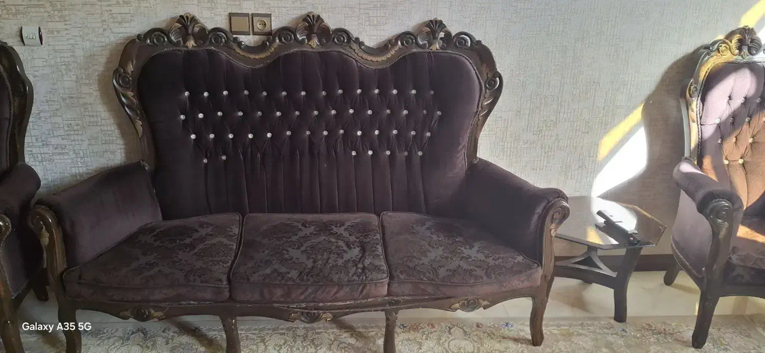 مبل سلطنتی ۹ نفره|مبلمان خانگی و میز عسلی|خمینیشهر, |دیوار