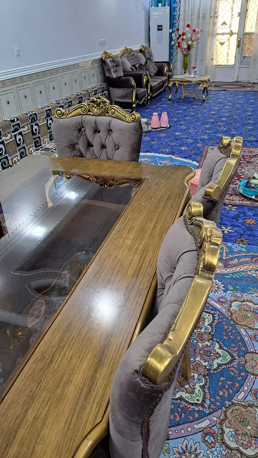 میز نهار خوری عسلی ۶ نفره|میز و صندلی غذاخوری|کارون, |دیوار