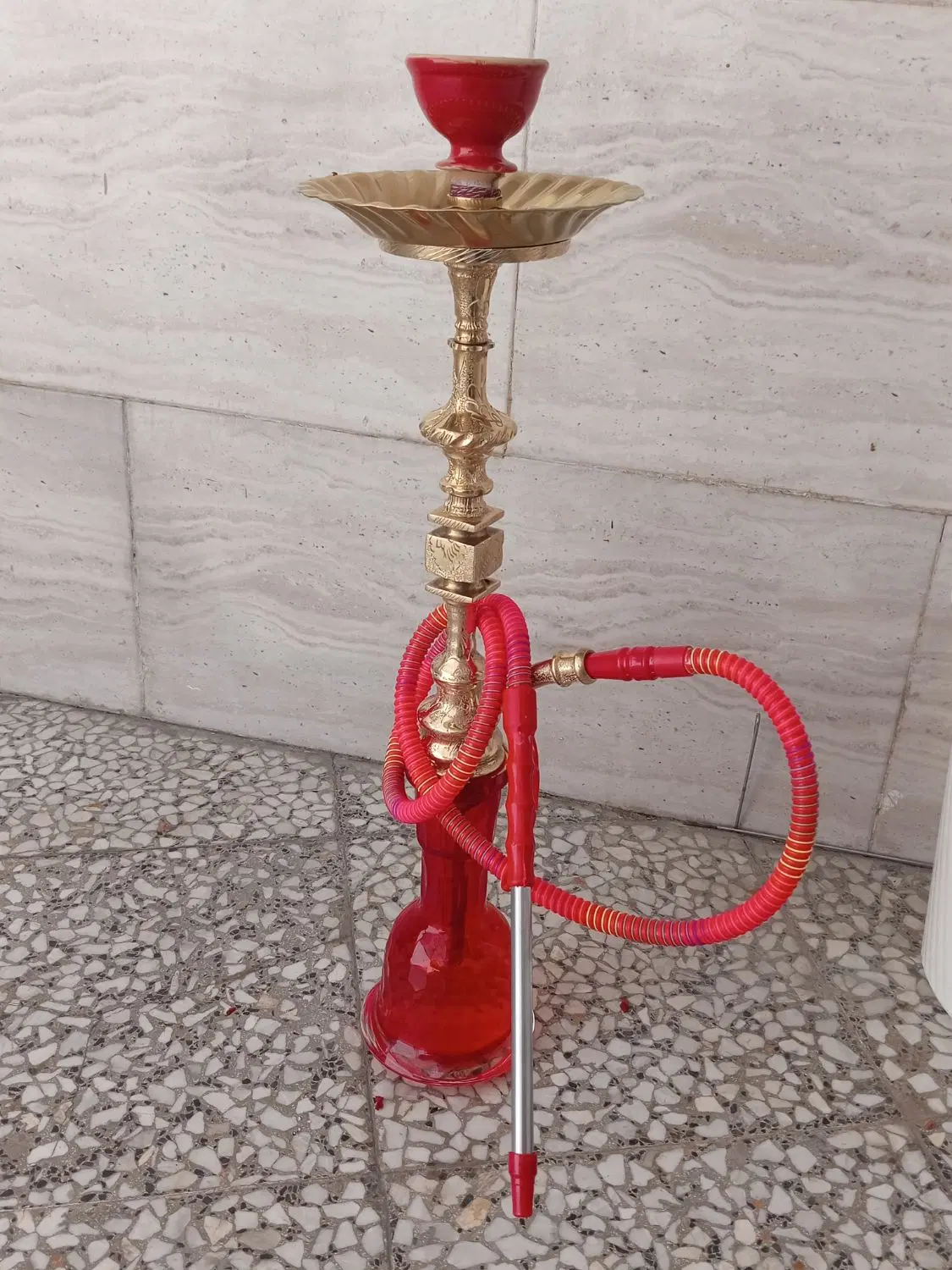 قلیان تنه برنج سنگین تبریز حکاکی شده|صنایع دستی و سایر لوازم تزئینی|تهران, ابوذر|دیوار