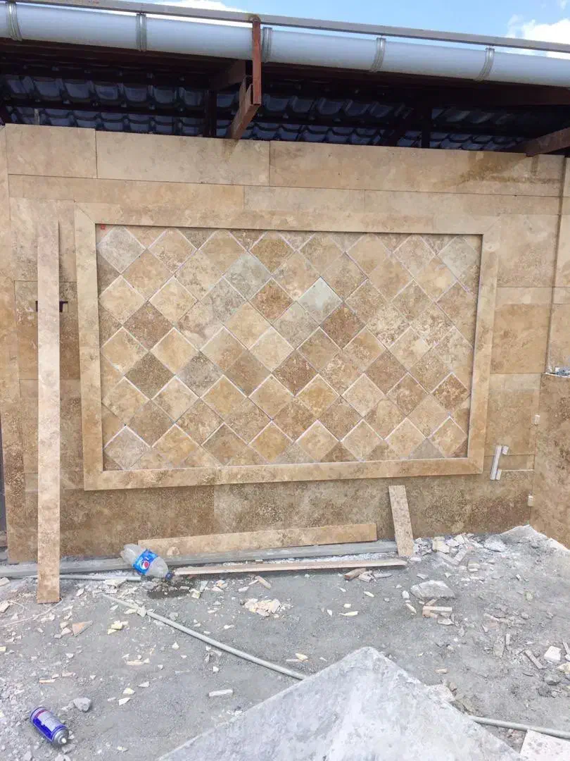 سنگ کاری نما پله قلیانی قرنیز باربیکیو|خدمات پیشه و مهارت|رامسر, |دیوار