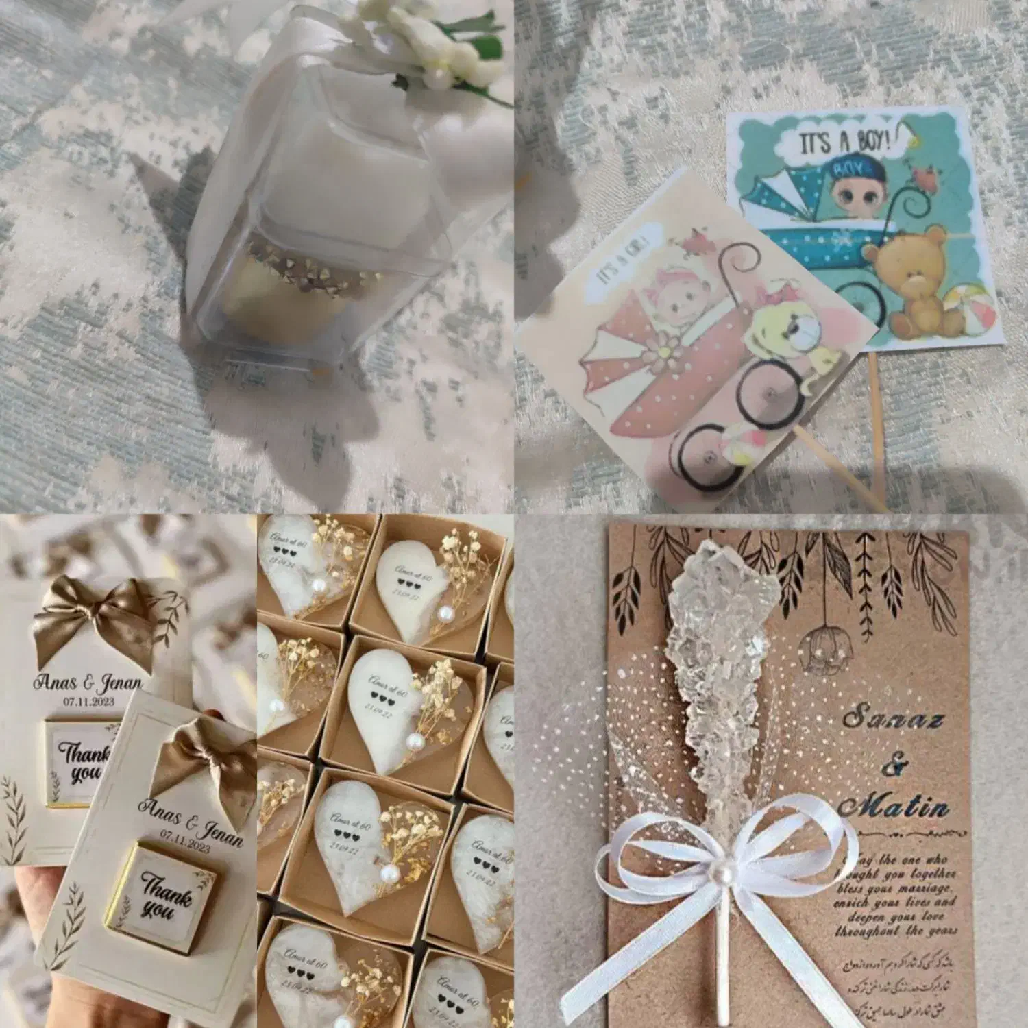 تولید انواع گیفت اکسسوری عروسی کارت دعوت وگل ربانی|صنایع دستی و سایر لوازم تزئینی|زاهدان, |دیوار