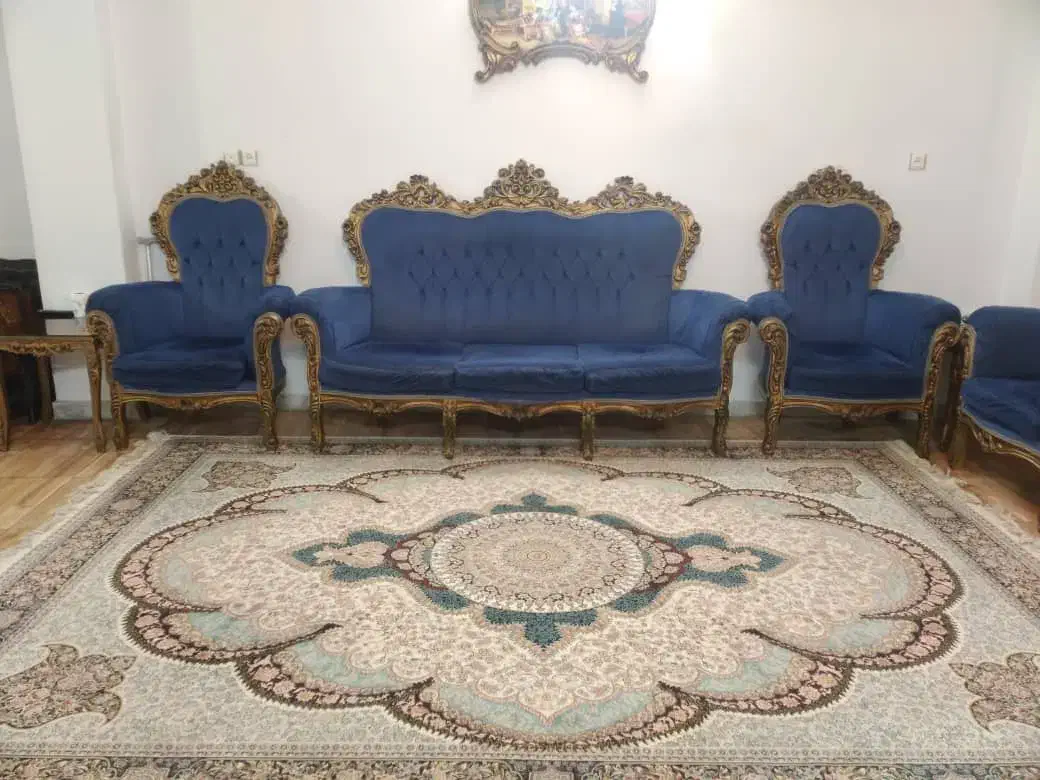 مبل۷نفره سالم بامیز وسط و عسلی ۸تومن|مبلمان خانگی و میز عسلی|قائمشهر, |دیوار