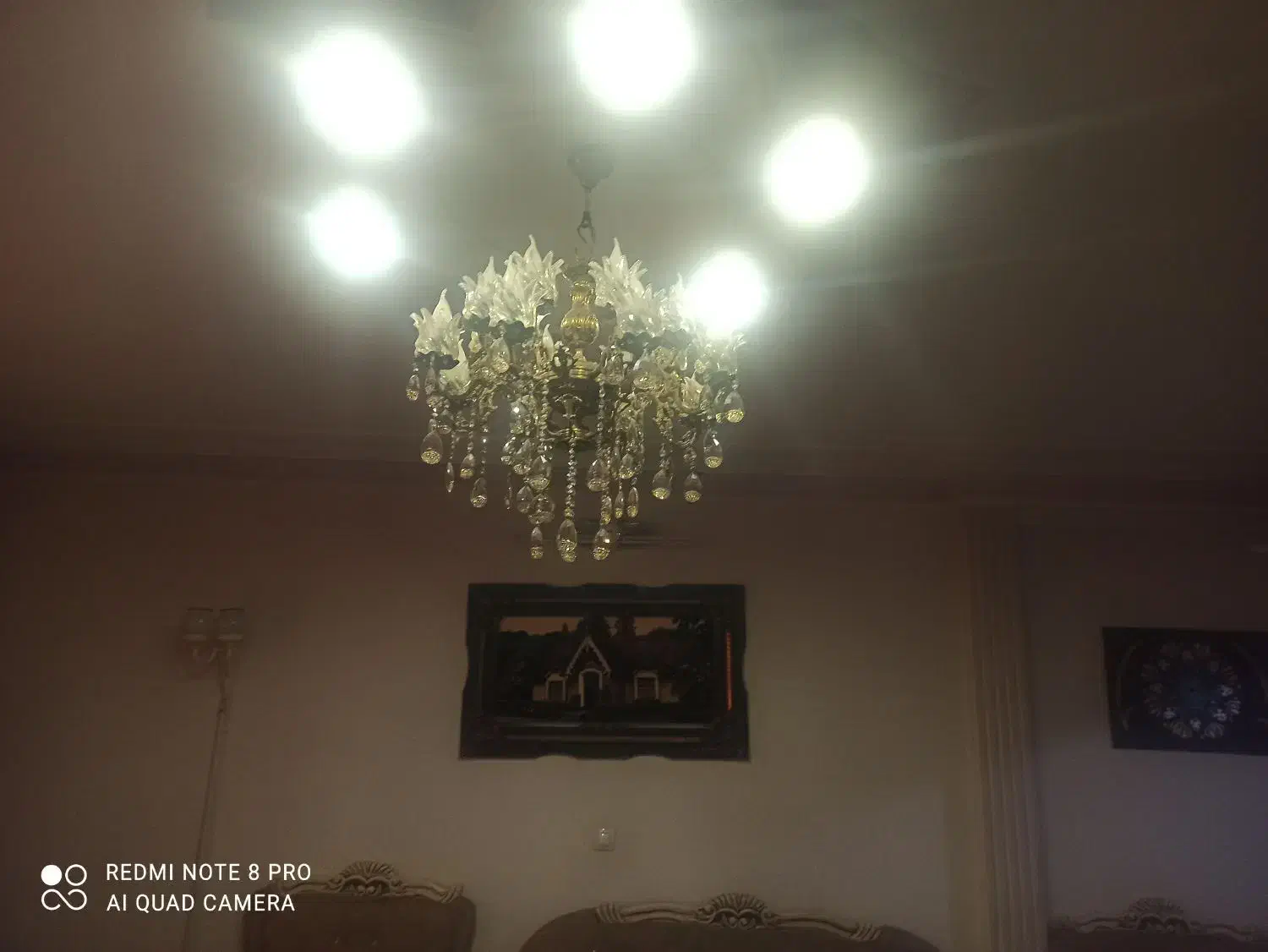 لوستر 8شاخه 16لامپ سالم|لوستر و چراغ آویز|پاکدشت, پاکدشت (مامازند)|دیوار