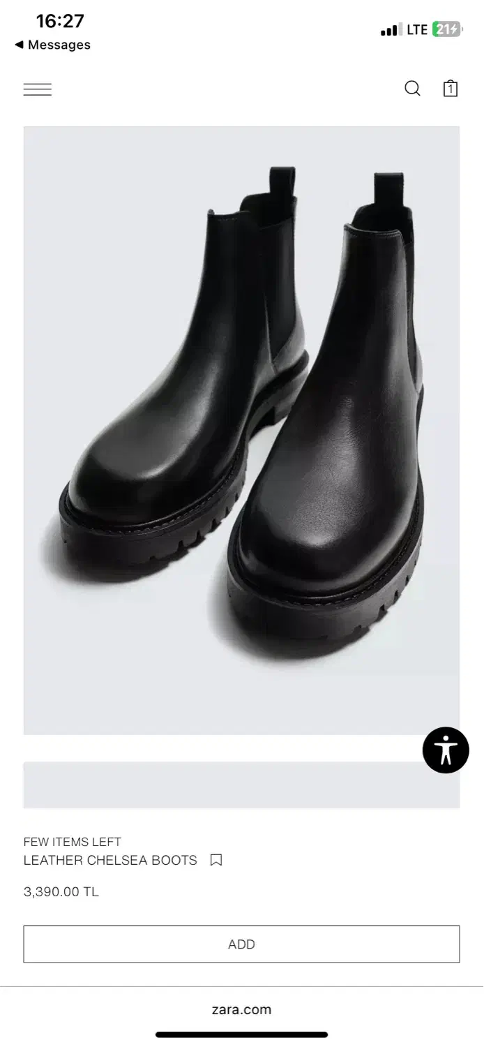 نیم بوت اورجینال زارا سایز ۴۳|کیف، کفش، کمربند|کرج, شهرک بنفشه|دیوار