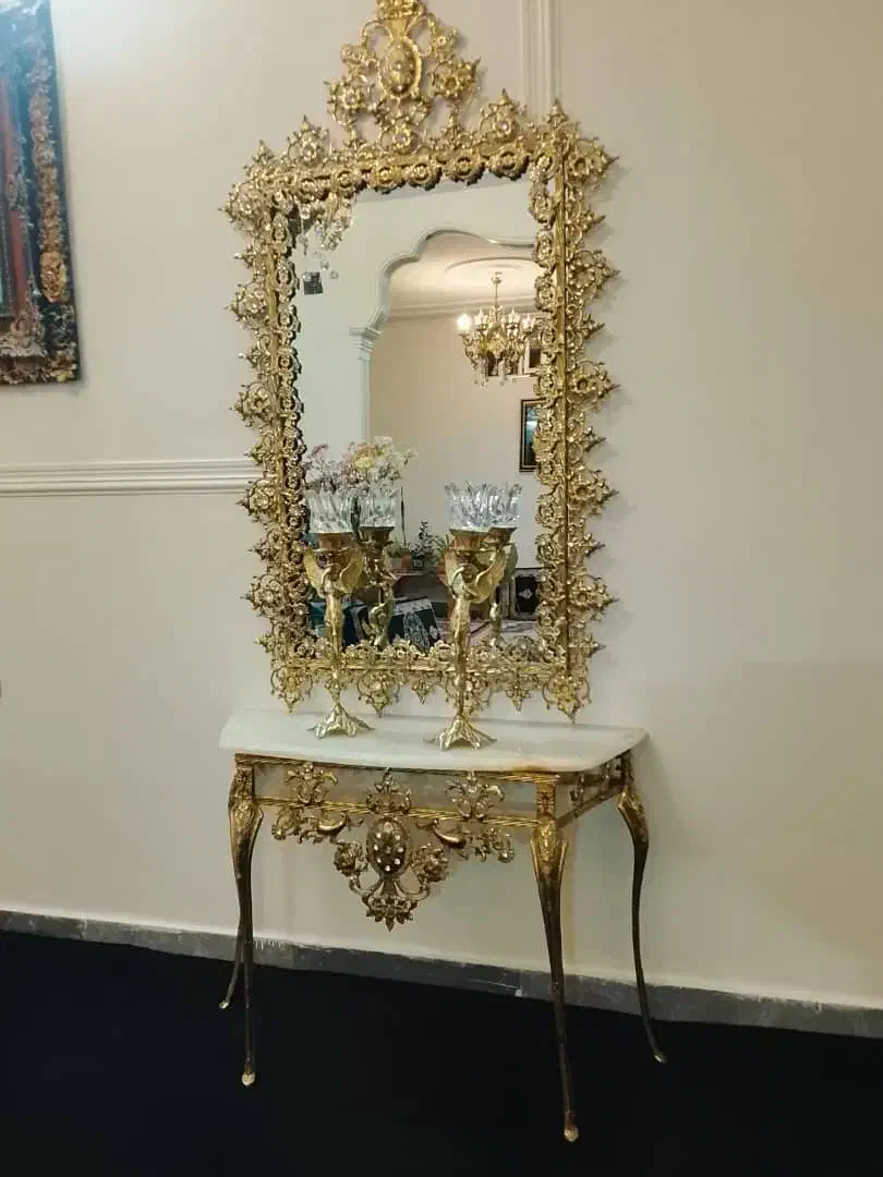 آینه شمعدان در حد نو سالم|بوفه، ویترین، کنسول|کوهدشت, |دیوار