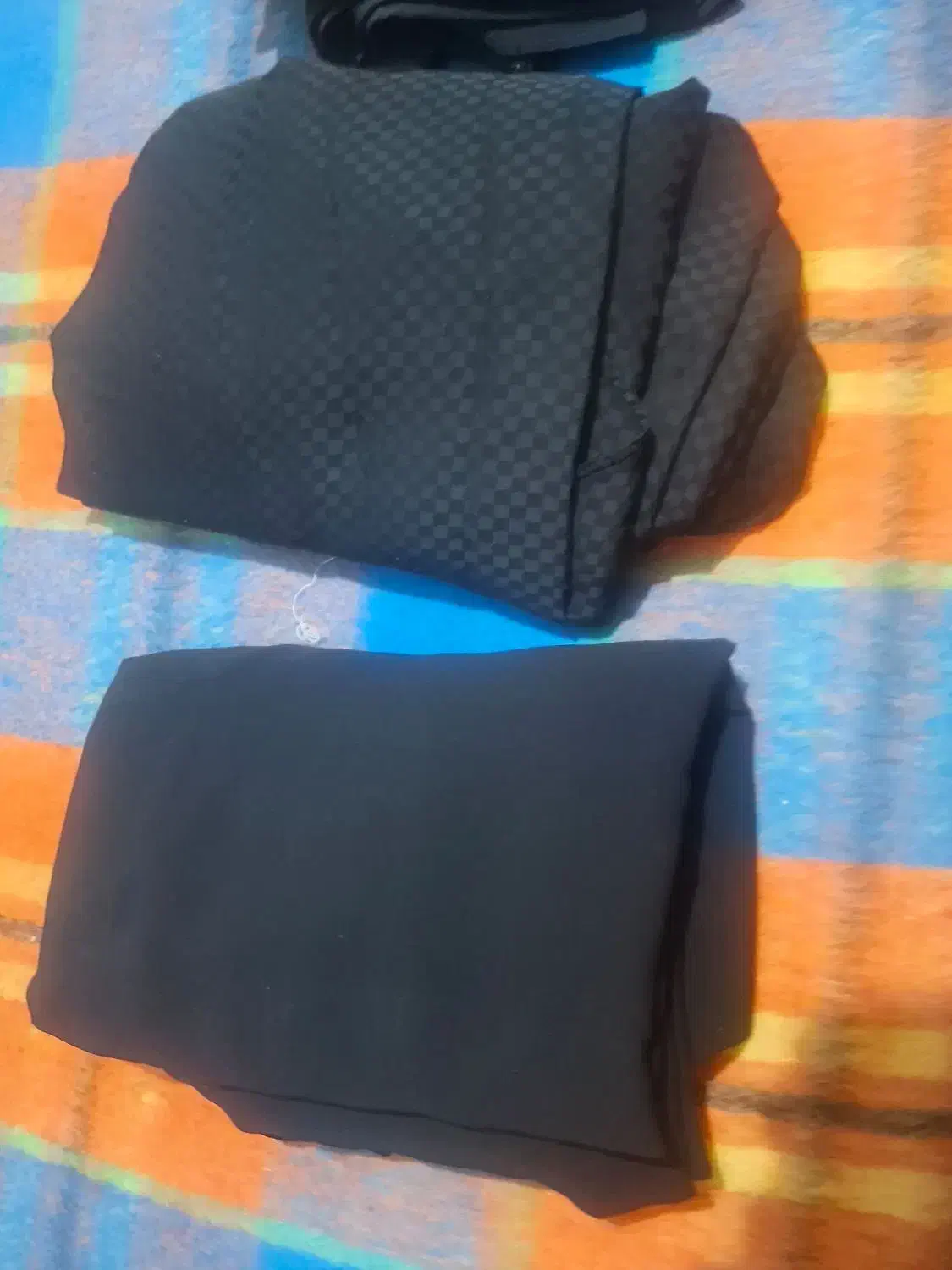 3قواره چادردوخته شده مشکی.کرپ. شرمند. طرح دار|لباس|گرمسار, |دیوار