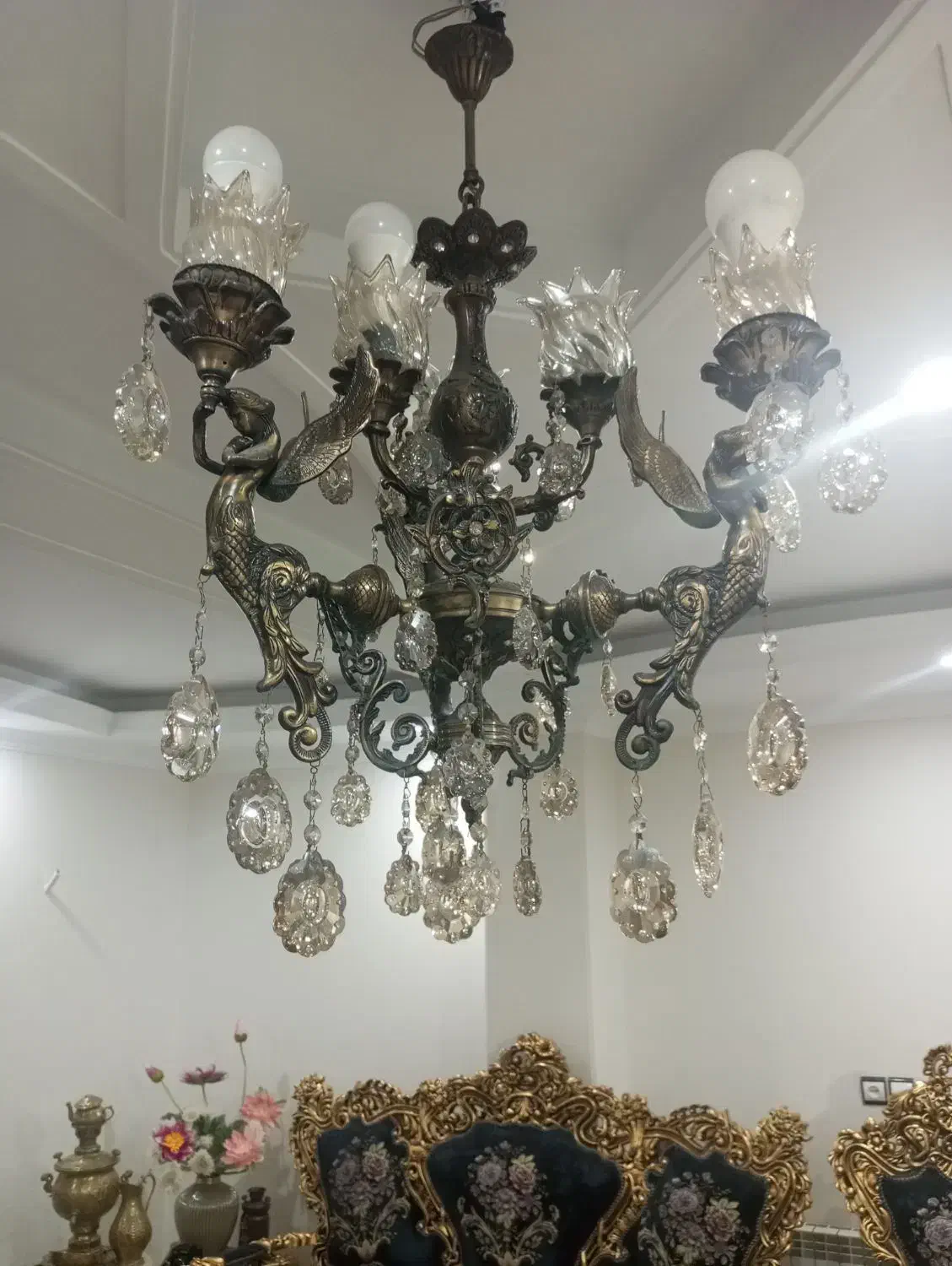 لوستر برنجی و دیوار کوب|لوستر و چراغ آویز|پاکدشت, پاکدشت (مامازند)|دیوار