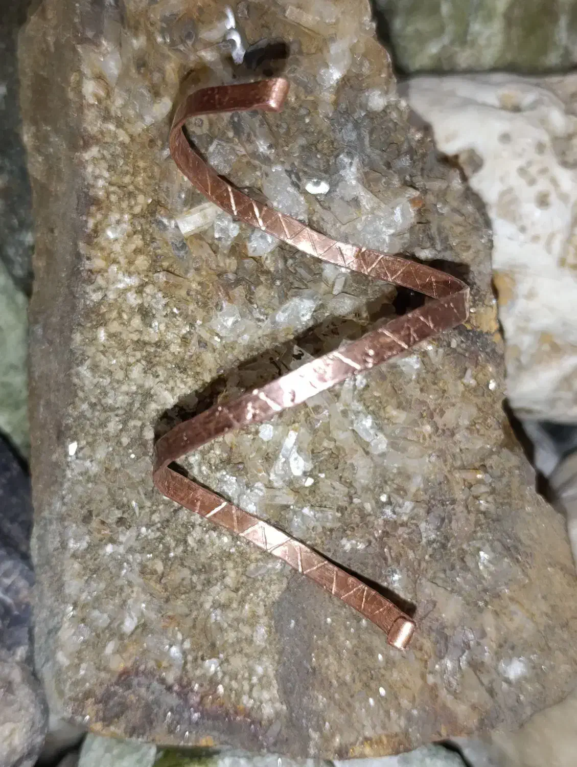 دستبند دستساز مس الماس هرکیمر خزهای معدنی|جواهرات|لنگرود, |دیوار