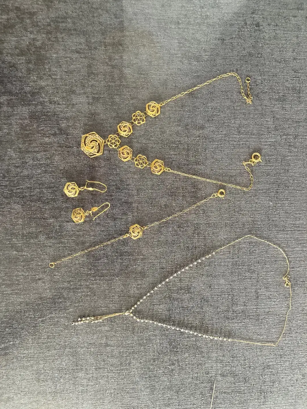 نیم ست و زنجیر ظریف دخترانه|جواهرات|اردکان, |دیوار