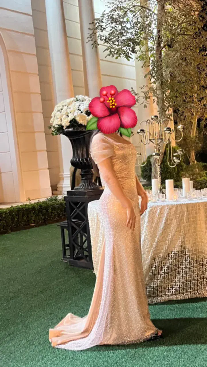 لباس مجلسی تمام کارشده مروارید و سنگ در حد نو|لباس|کرج, گوهردشت|دیوار