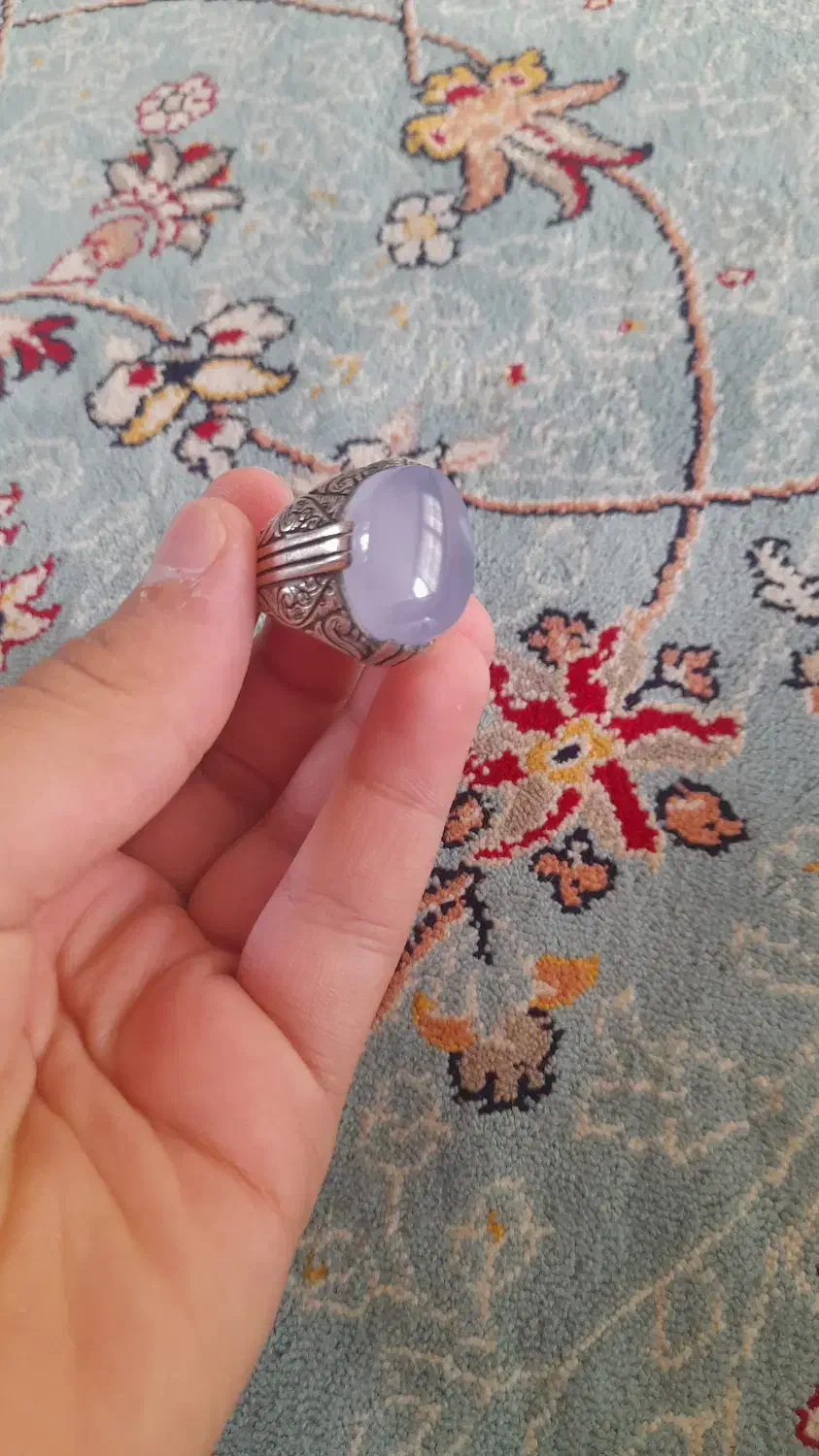 انگشتر نقره عقیق کبود|جواهرات|آران و بیدگل, |دیوار