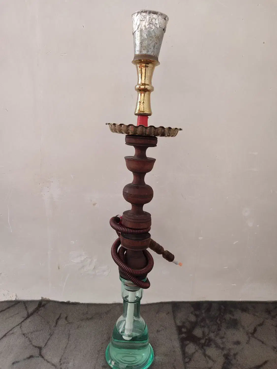 قلیان چوبی دوسیب قدیمی|کلکسیون و سرگرمی|میاندوآب, |دیوار