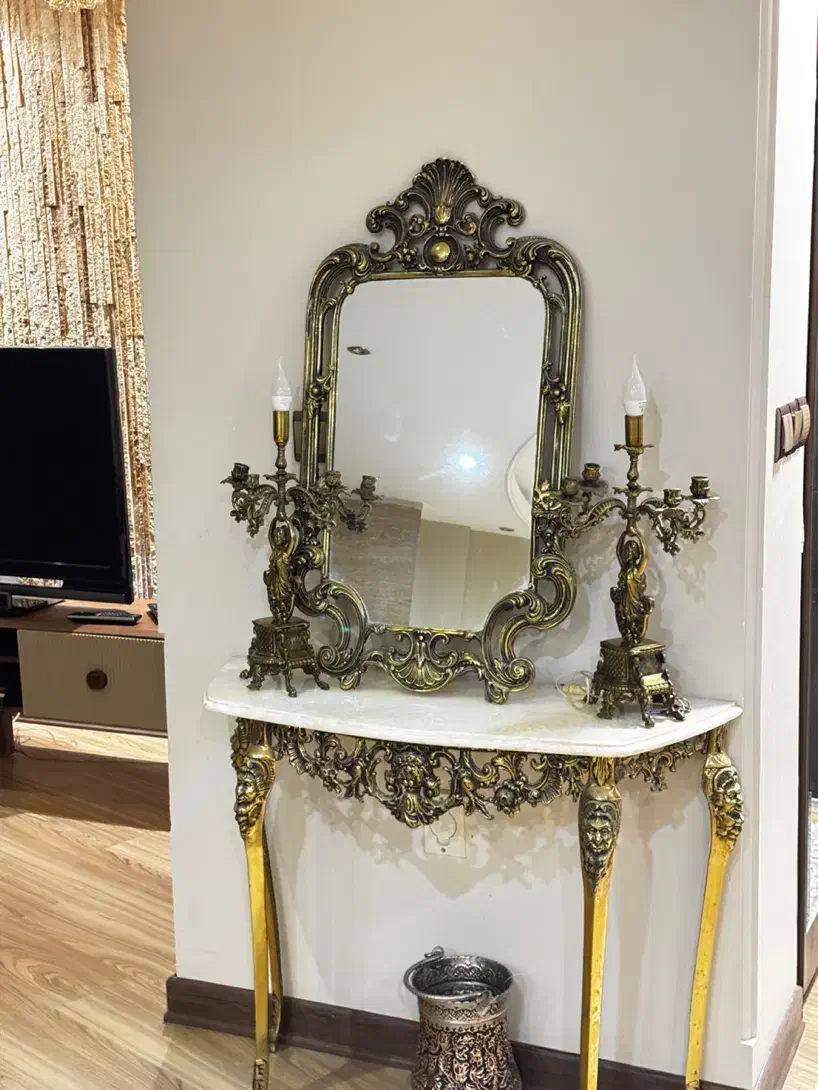 آینه شمعدون برنج|آینه|ساری, |دیوار