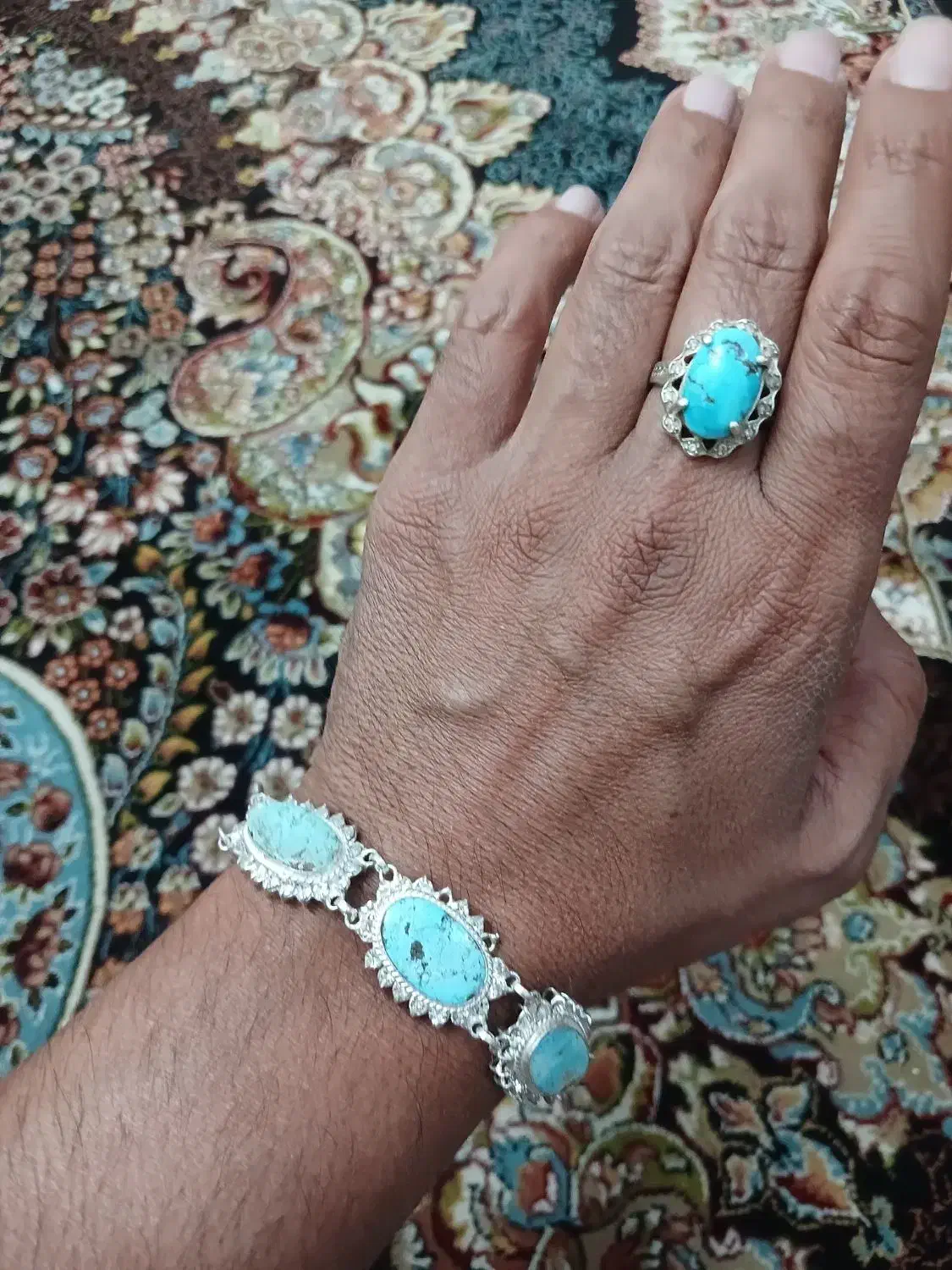 دستبند و انگشتر فیروزه|جواهرات|تهران, لویزان|دیوار