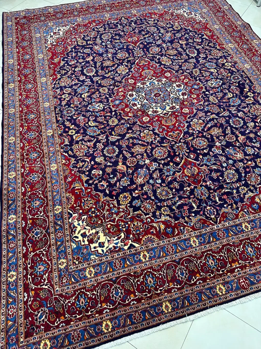 فرش دستبافت 12متری کف سرمه ای اعلا مشهد|فرش|مشهد, بهشت|دیوار