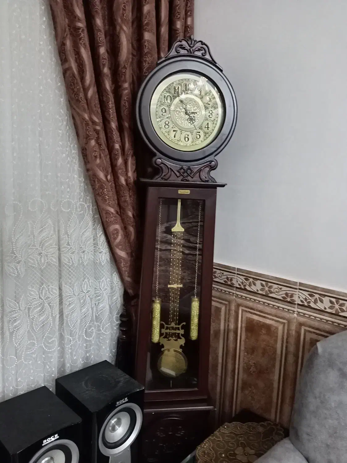 ساعت ایستاده گنجه اینه شمعدون|بوفه، ویترین، کنسول|تربت‌حیدریه, ده پائین|دیوار