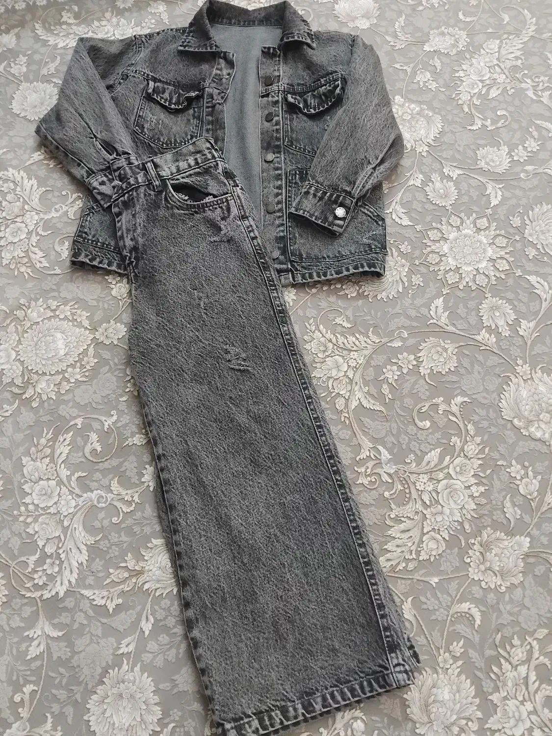 ست کاپشن جین با شلوار|کفش و لباس بچه|تهران, باشگاه نفت|دیوار