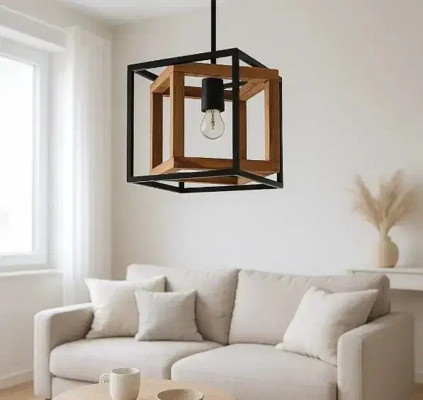 لوستر چوبی مدرن|لوستر و چراغ آویز|تبریز, |دیوار