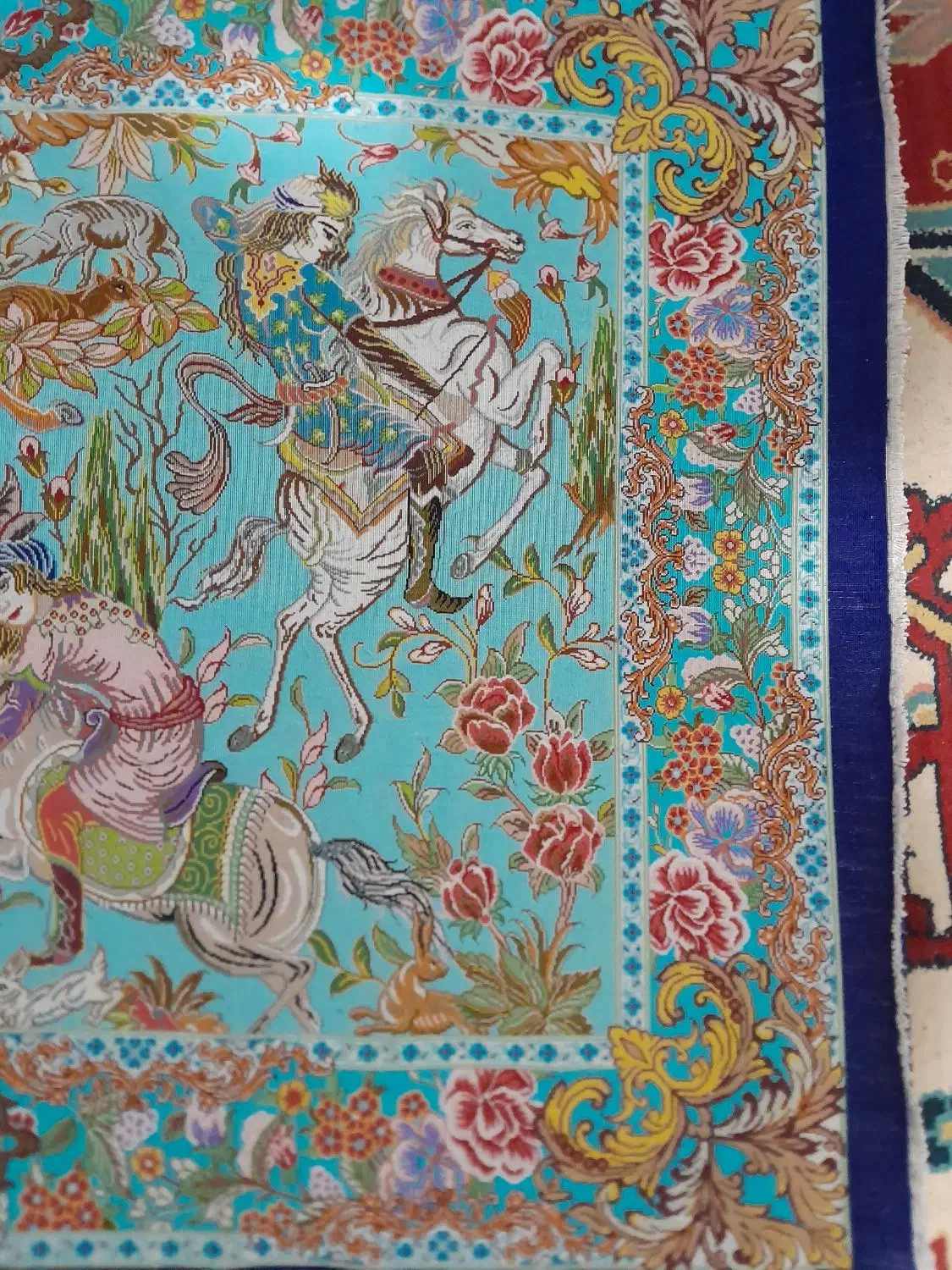 فرش تمام ابریشم زرچرک|فرش|مراغه, |دیوار