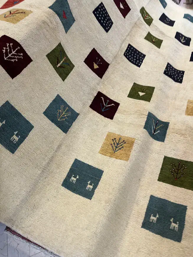 گبه ۹ متری کرم دستباف|گلیم، جاجیم، گبه|تهران, سعادت‌آباد|دیوار