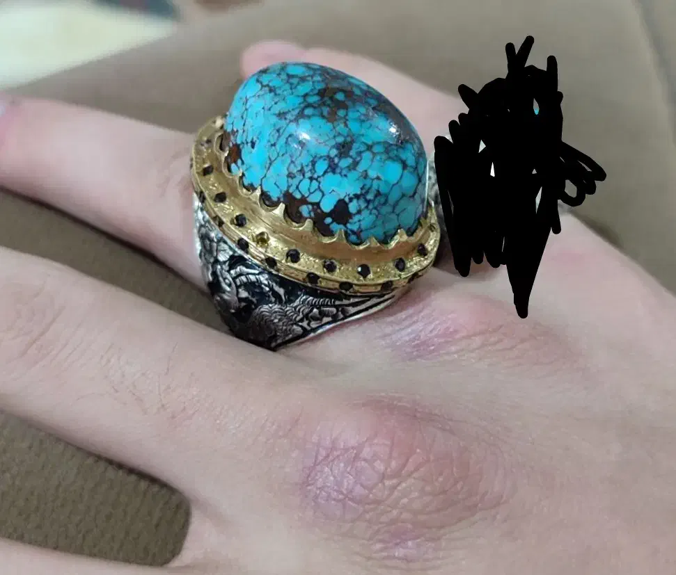 انگشتر فیروزه نیشابوری رگه عنکبوتی محک کلکسیونی|جواهرات|تهران, آرژانتین|دیوار