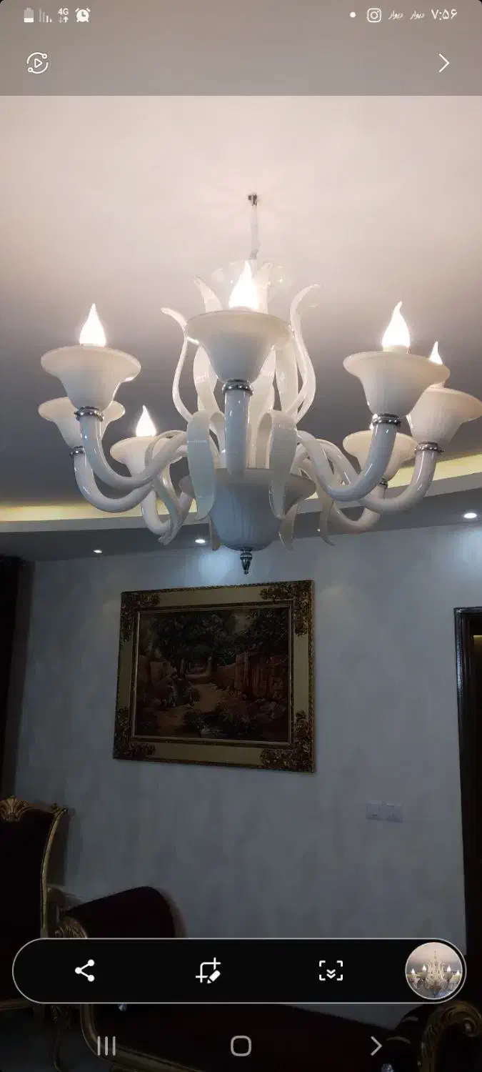 لوستر ۸شاخه|لوستر و چراغ آویز|اصفهان, برازنده|دیوار