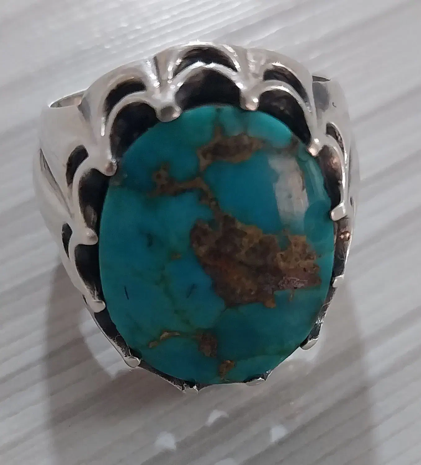 انگشتر نقره با نگین فیروزه نیشابور|جواهرات|سبزوار, ابوریحان|دیوار