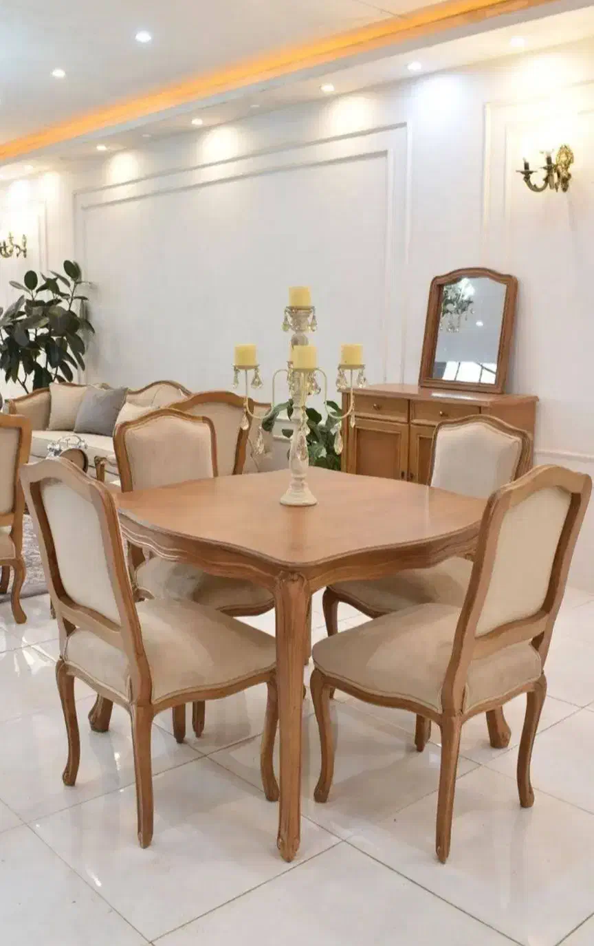 ست ناهارخوری فرانسوی راش در رنگبندی انتخابی|میز و صندلی غذاخوری|مشهد, شایه|دیوار