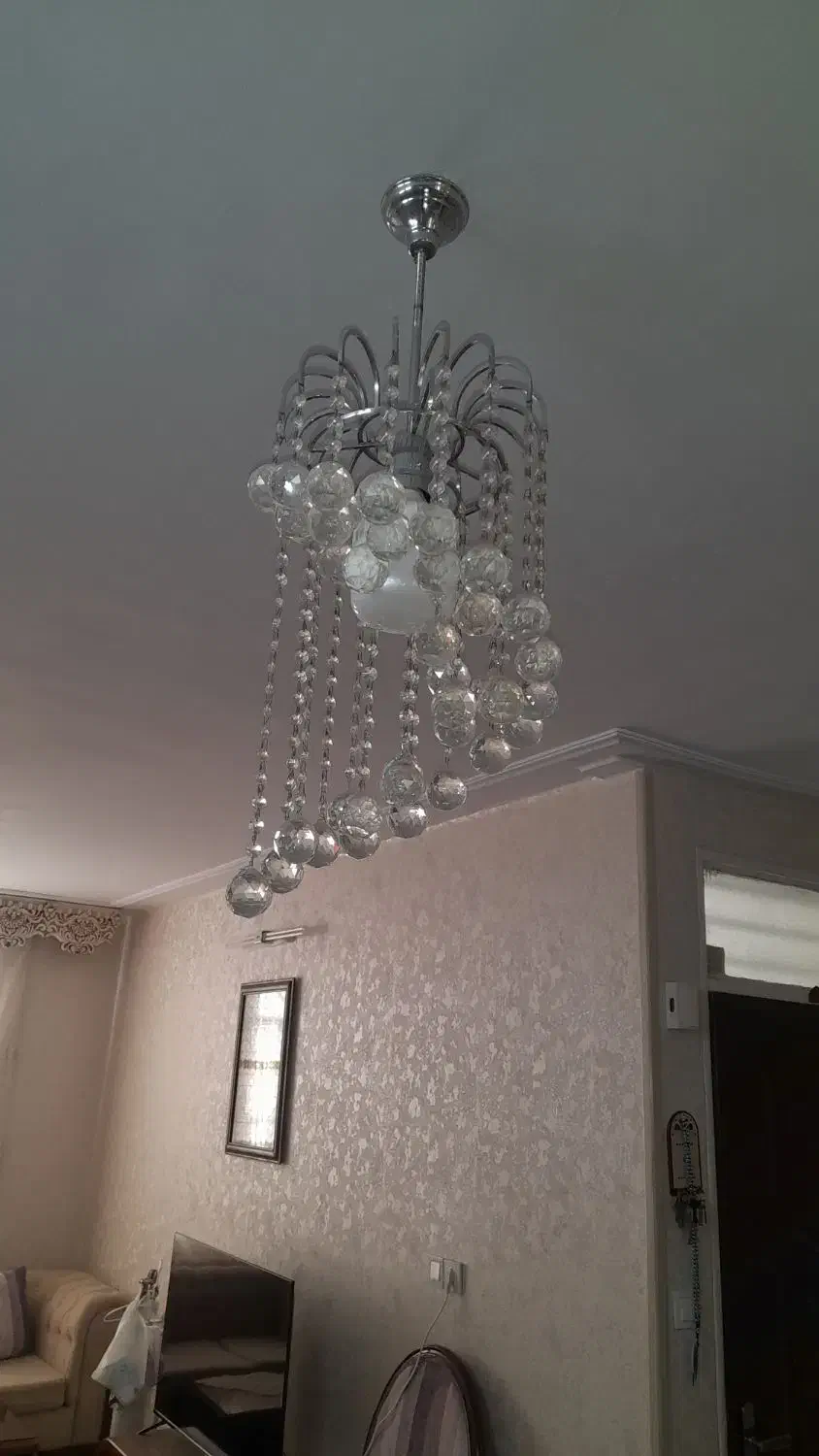 دو عدد لوستر توپی کریستالی|لوستر و چراغ آویز|تهران, افسریه جنوبی|دیوار