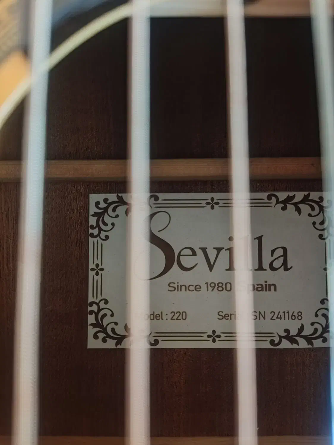 گیتار حرفه ای اصل اسپانیا sevila|گیتار، بیس، امپلیفایر|شیراز, باغ تخت|دیوار