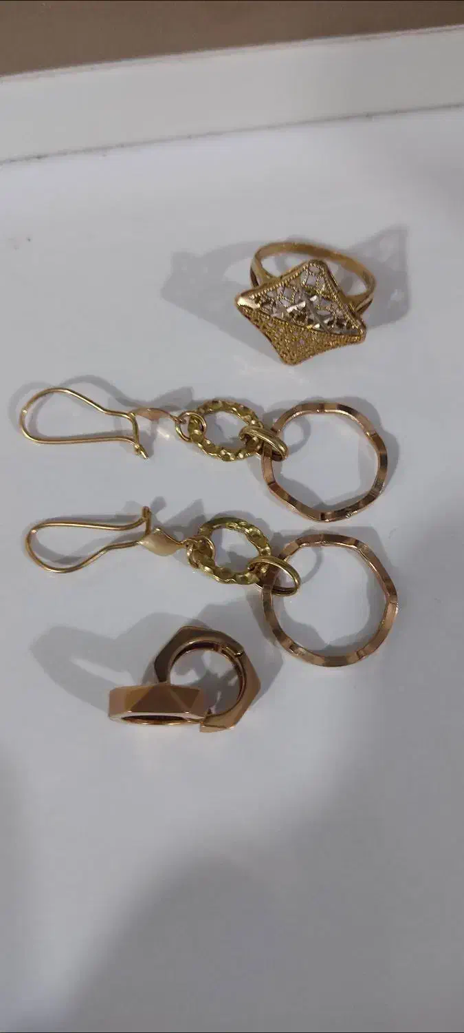 گوشواره و انگشتر طلا سه درصد|جواهرات|خواف, |دیوار