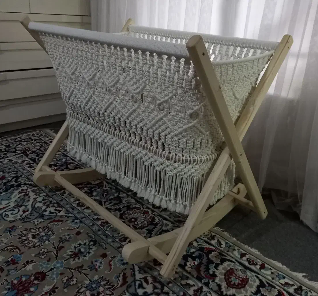 گهواره مکرومه پینترستی|تخت و صندلی بچه|تهران, علم و صنعت|دیوار