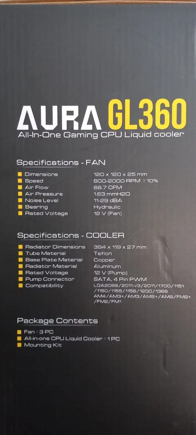 Aura GL360 خنک کننده RGB گیمدیاس|قطعات و لوازم جانبی رایانه|پرند, فاز ۶|دیوار