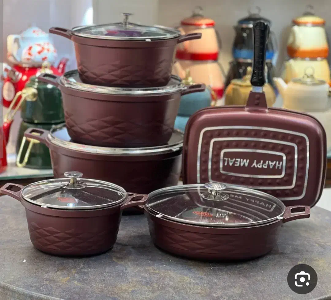 سرویس قابلمه چدن گرانیت نالینو ۱۲ پارچه|ظروف پخت‌وپز|قم, نیروگاه|دیوار