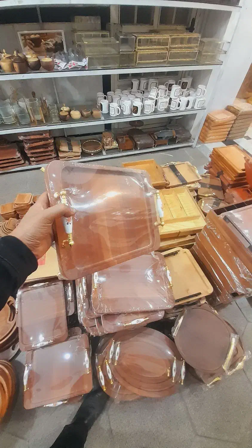 سینی های پایه دار چوبی وکیوم اک|ظروف سرو و پذیرایی|قم, شهرک فاطمیه|دیوار