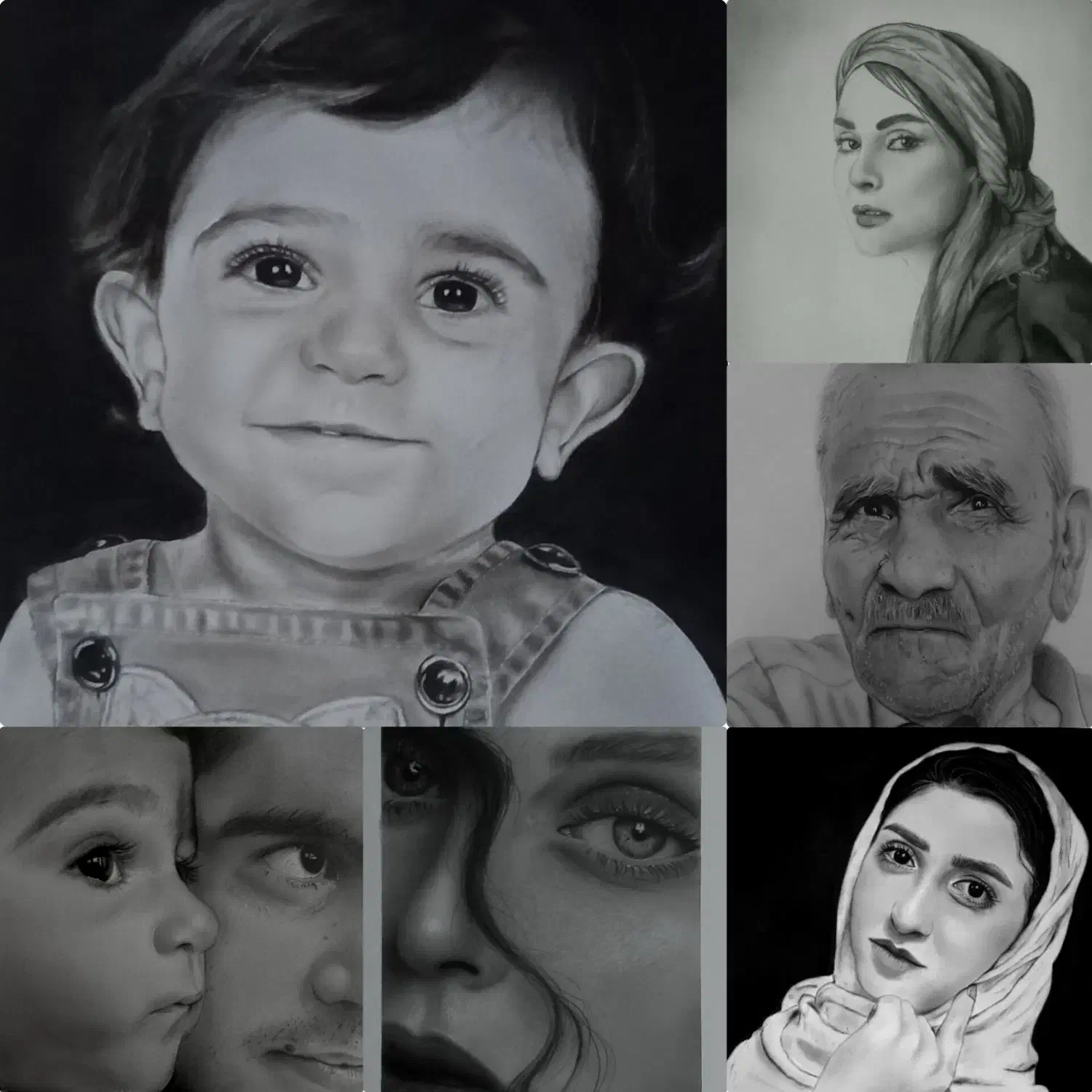 طراحی چهره|تابلو، نقاشی، عکس|اصفهان, جلالیه|دیوار