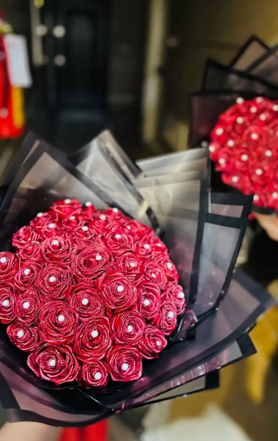 دسته گل ماندگار روبانی|گل مصنوعی|تبریز, |دیوار