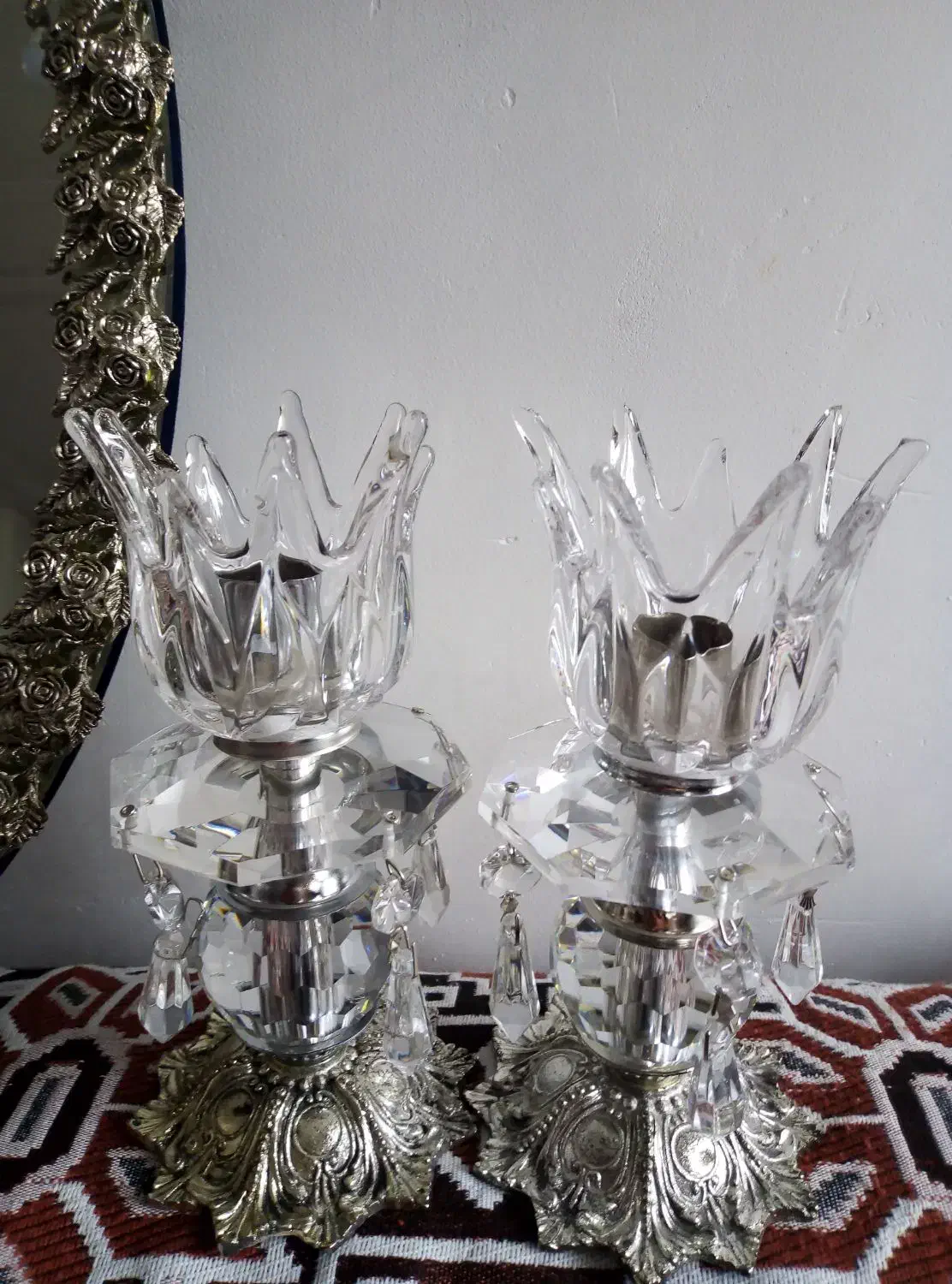 آینه و شمعدان کاملا نو|آینه|کرمان, |دیوار