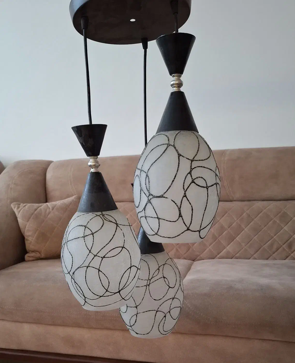 چراغ اویز ۳ شعله(لوستر)|لوستر و چراغ آویز|مشهد, چهارچشمه|دیوار