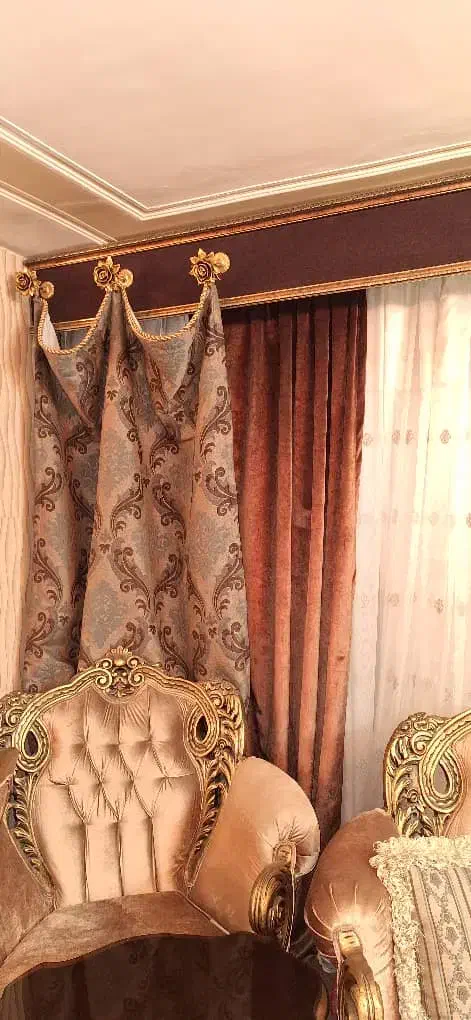 پرده ترک  با آستر و دکوری|پرده، رانر، رومیزی|اصفهان, دستگرده|دیوار