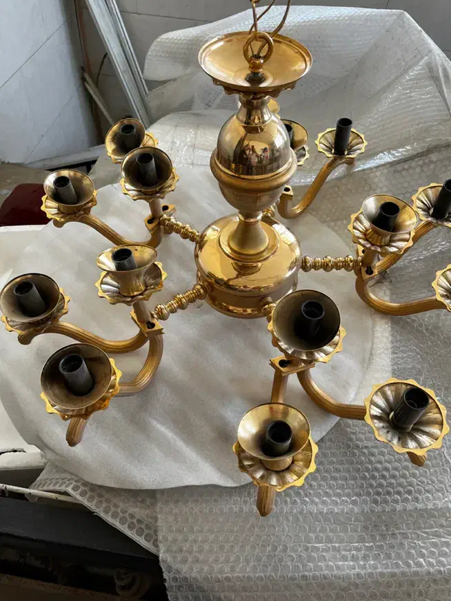 لوستر بزرگ 15 شاخه شیک وتمیز|لوستر و چراغ آویز|خمینیشهر, |دیوار