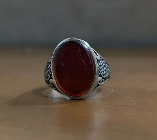 انگشتر مردانه نقره عقیق با دعای هک شده|جواهرات|خرم‌آباد, |دیوار