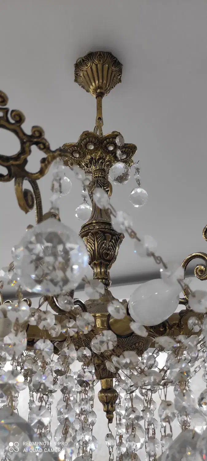 لوستر ۶شاخه برنز اصل|لوستر و چراغ آویز|اراک, |دیوار