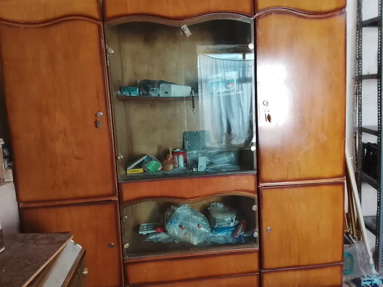 کمد لباس شیشه دار|جاکفشی، کمد، دراور|کبودرآهنگ, |دیوار