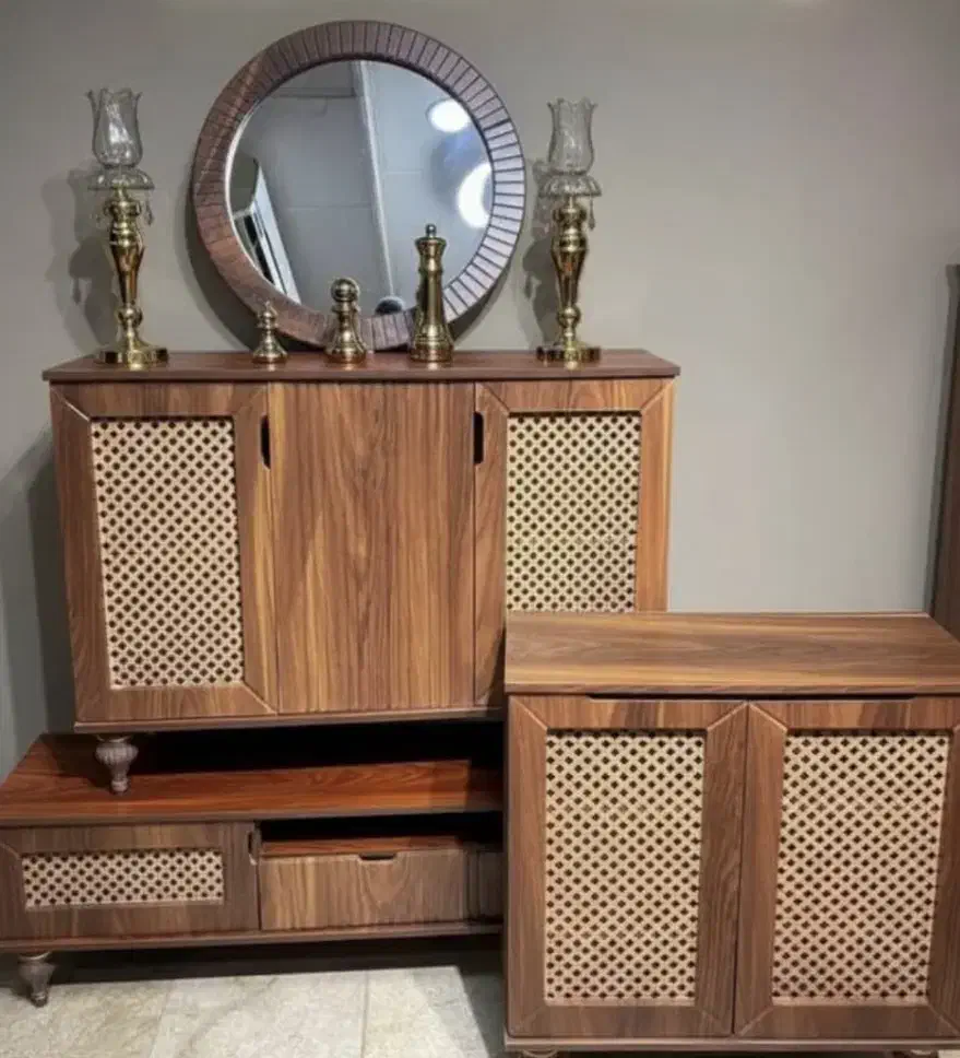 ست آیینه کنسول و جاکفشی و میز تیوی|جاکفشی، کمد، دراور|چهاردانگه (تهران), |دیوار